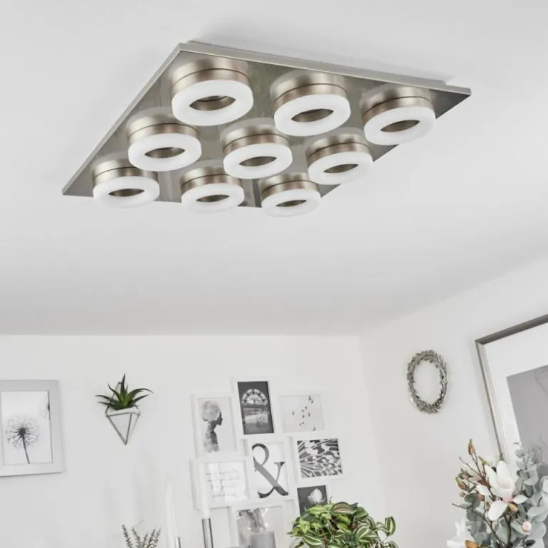 Plafonnier Thiernu LED Nickel mat, 1 lumière