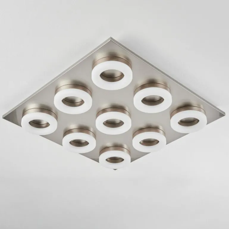 Plafonnier Thiernu LED Nickel mat, 1 lumière