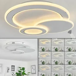 Plafonnier Tomazes LED Blanc, 1 lumière, Télécommandes