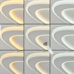 Plafonnier Tomazes LED Blanc, 1 lumière, Télécommandes