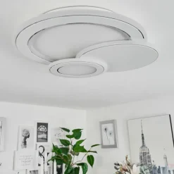 Plafonnier Tomazes LED Blanc, 1 lumière, Télécommandes