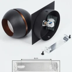 Plafonnier Tome LED Laiton, Noir, 1 lumière