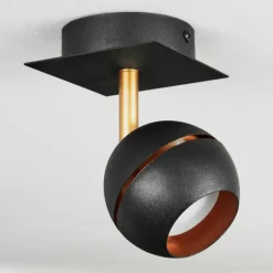 Plafonnier Tome LED Laiton, Noir, 1 lumière