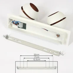 Plafonnier Tome LED Laiton, Blanc, 2 lumières