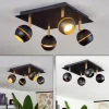 Plafonnier Tome LED Laiton, Noir, 4 lumières