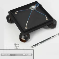 Plafonnier Tome LED Laiton, Noir, 4 lumières