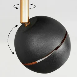 Plafonnier Tome LED Laiton, Noir, 4 lumières