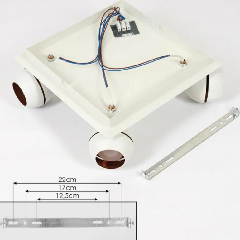 Plafonnier Tome LED Laiton, Blanc, 4 lumières