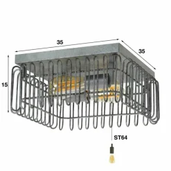 Plafonnier Trax Anthracite, 2 lumières