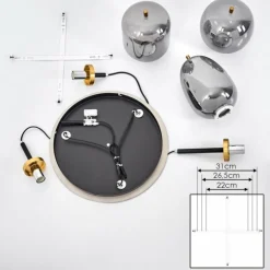 Plafonnier Verbania Laiton, 3 lumières