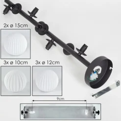 Plafonnier - Verre 10 cm, 12 cm, 15 cm Chehalis Blanc, 8 lumières