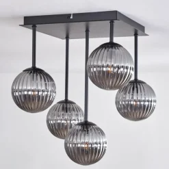 Plafonnier - Verre 12 cm Chehalis Fumé, 5 lumières