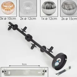 Plafonnier - Verre 10 cm, 12cm, 15cm Chehalis Ambre, Clair, Fumé, 8 lumières