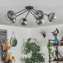 Plafonnier - Verre 15 cm Koyoto Clair, Fumé, 6 lumières