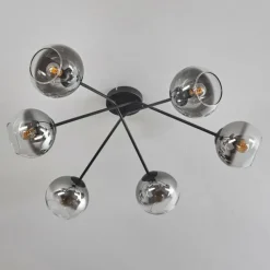 Plafonnier - Verre 15 cm Koyoto Clair, Fumé, 6 lumières