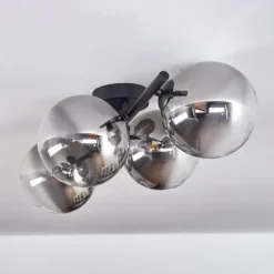 Plafonnier - Verre Chehalis Clair, Fumé, 4 lumières