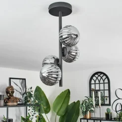 Plafonnier - Verre Chehalis Fumé, 4 lumières