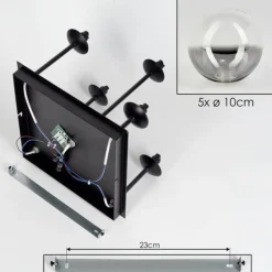 Plafonnier - Verre Chehalis Clair, Fumé, 5 lumières