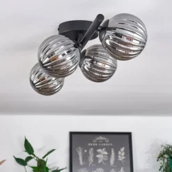 Plafonnier - Verre Chehalis Fumé, 4 lumières