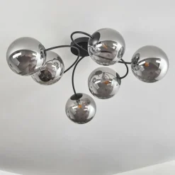 Plafonnier - Verre Chehalis Fumé, 6 lumières
