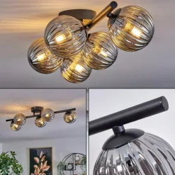 Plafonnier - Verre Chehalis Fumé, 5 lumières