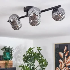 Plafonnier - Verre Chehalis Fumé, 5 lumières