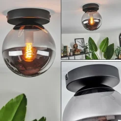 Plafonnier - Verre Gastor Fumé, 1 lumière