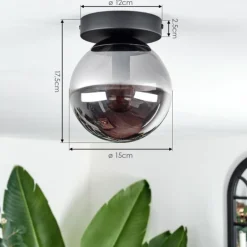 Plafonnier - Verre Gastor Fumé, 1 lumière