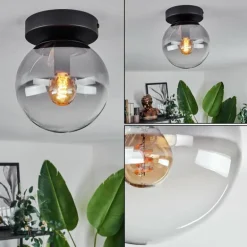 Plafonnier - Verre Gastor Clair, Fumé, 1 lumière