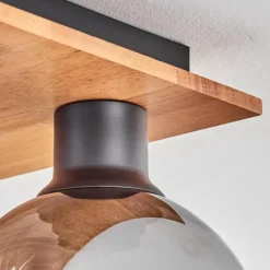 Plafonnier - Verre Koyoto Écru, Noir, 4 lumières