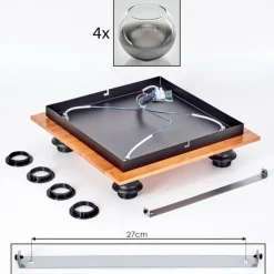 Plafonnier - Verre Koyoto Écru, Noir, 4 lumières