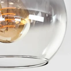 Plafonnier - Verre Koyoto Écru, Noir, 4 lumières