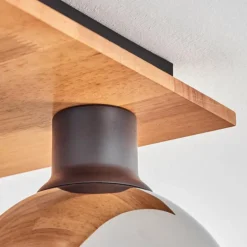 Plafonnier - Verre Koyoto Écru, Noir, 4 lumières