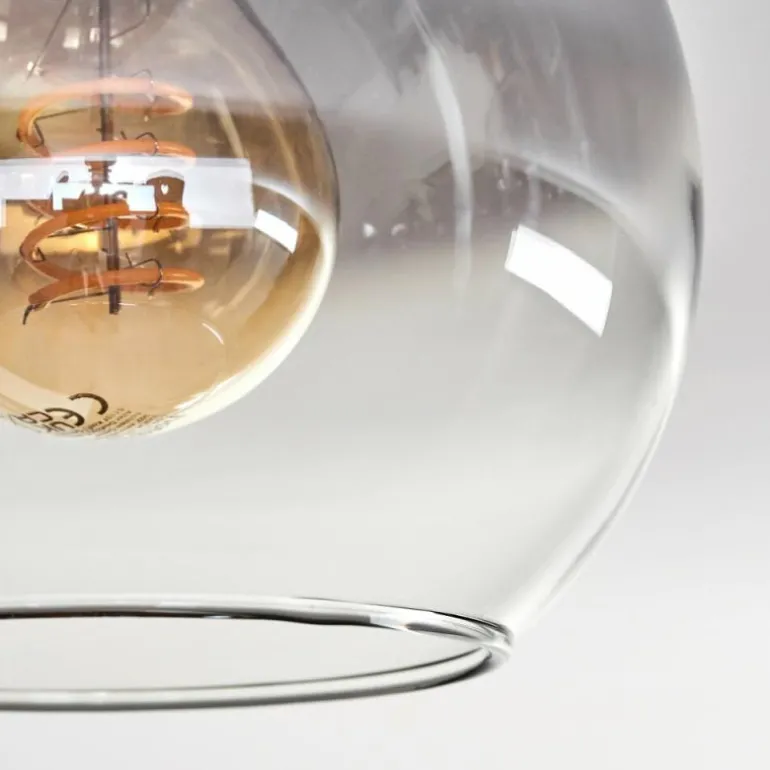 Plafonnier - Verre Koyoto Écru, Noir, 5 lumières