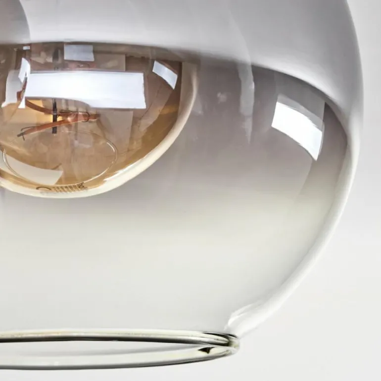 Plafonnier - Verre Koyoto Écru, Noir, 5 lumières