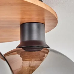 Plafonnier - Verre Koyoto Écru, Noir, 5 lumières