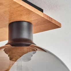 Plafonnier - Verre Koyoto Écru, Noir, 4 lumières