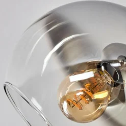 Plafonnier - Verre Koyoto Chrome, Clair, Fumé, 5 lumières