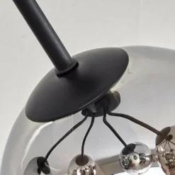 Plafonnier - Verre Koyoto Chrome, Clair, Fumé, 5 lumières