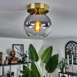 Plafonnier - Verre Koyoto Laiton, 1 lumière