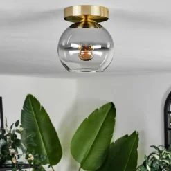 Plafonnier - Verre Koyoto Laiton, 1 lumière