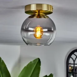 Plafonnier - Verre Koyoto Laiton, 1 lumière