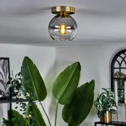 Plafonnier - Verre Koyoto Laiton, 1 lumière