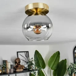 Plafonnier - Verre Koyoto Laiton, 1 lumière