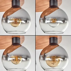 Plafonnier - Verre Koyoto Écru, Noir, 3 lumières