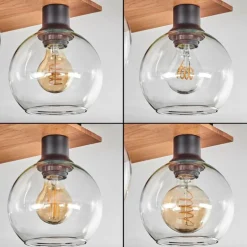 Plafonnier - Verre Koyoto Écru, Noir, 4 lumières