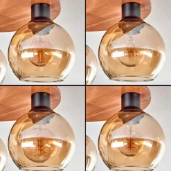 Plafonnier - Verre Koyoto Écru, Noir, 3 lumières