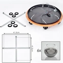 Plafonnier - Verre Koyoto Écru, Noir, 6 lumières