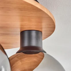 Plafonnier - Verre Koyoto Écru, Noir, 6 lumières