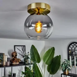 Plafonnier - Verre Koyoto Laiton, 1 lumière